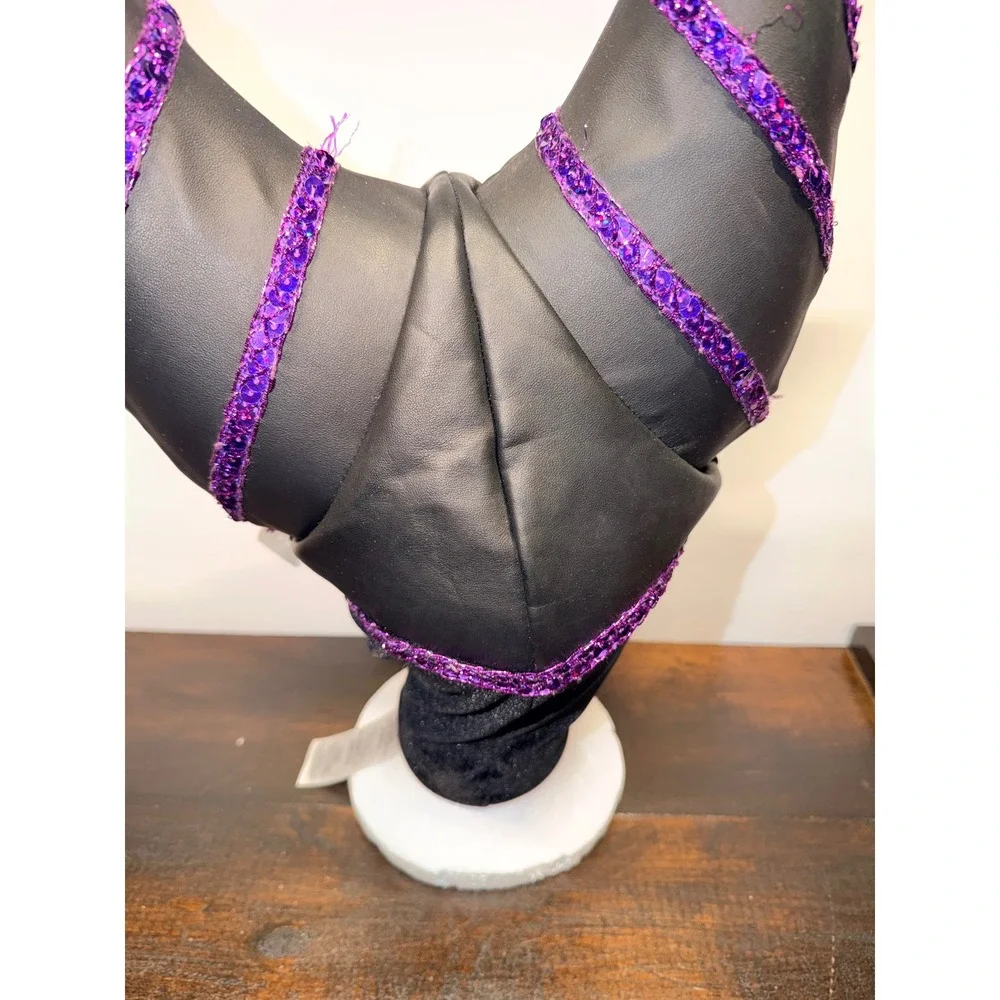 Disney‎ Parks Maleficent Villains Horns Headpiece Black Purple Sequin One Size
